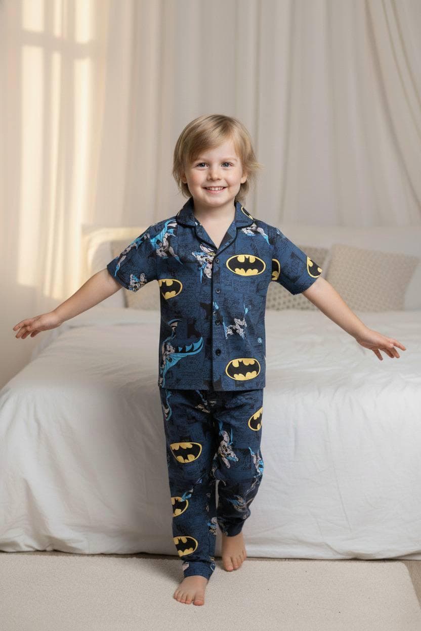 Batman Desenli Düğmeli pijama