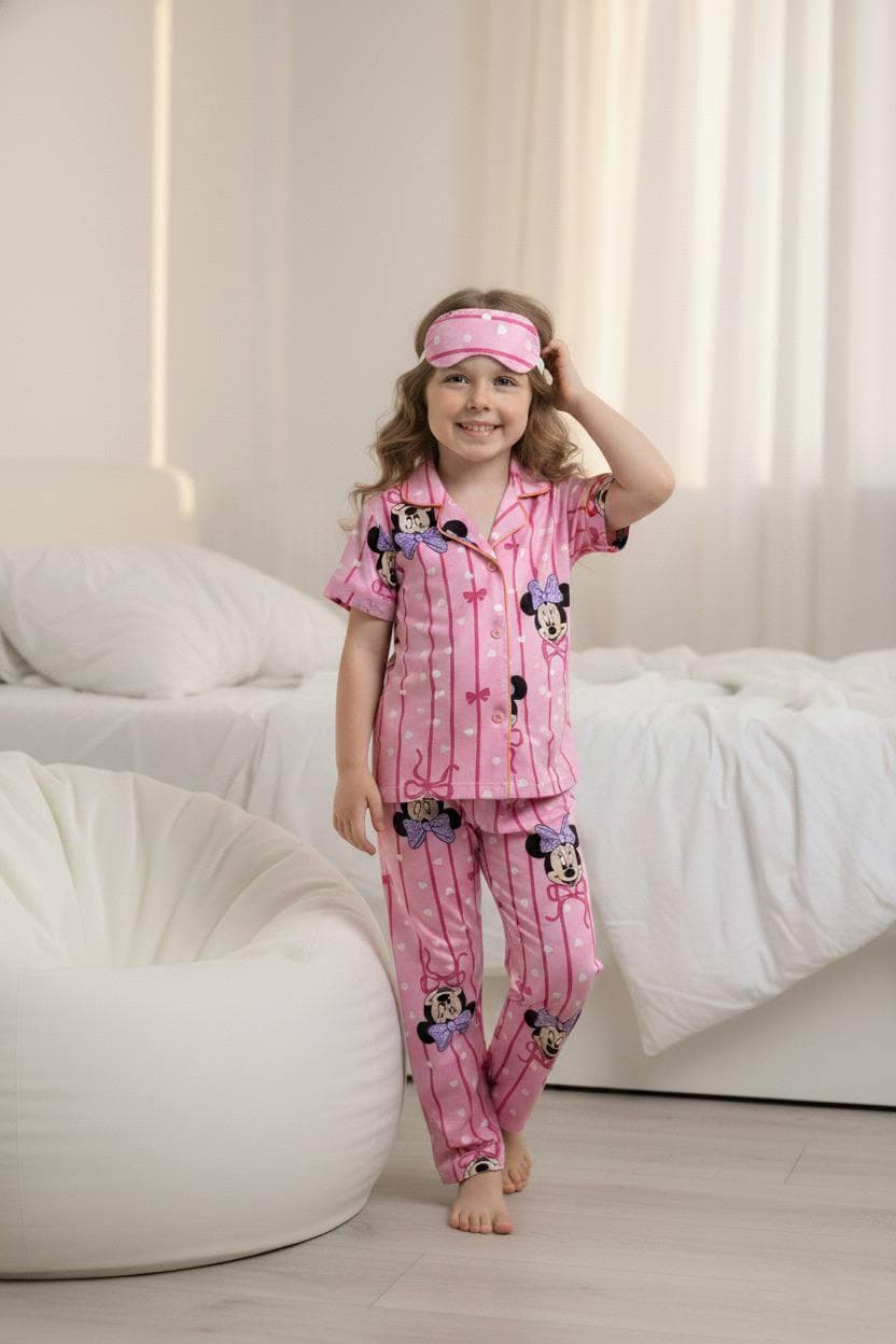Minne Mause Çizgili Pijama Takımı