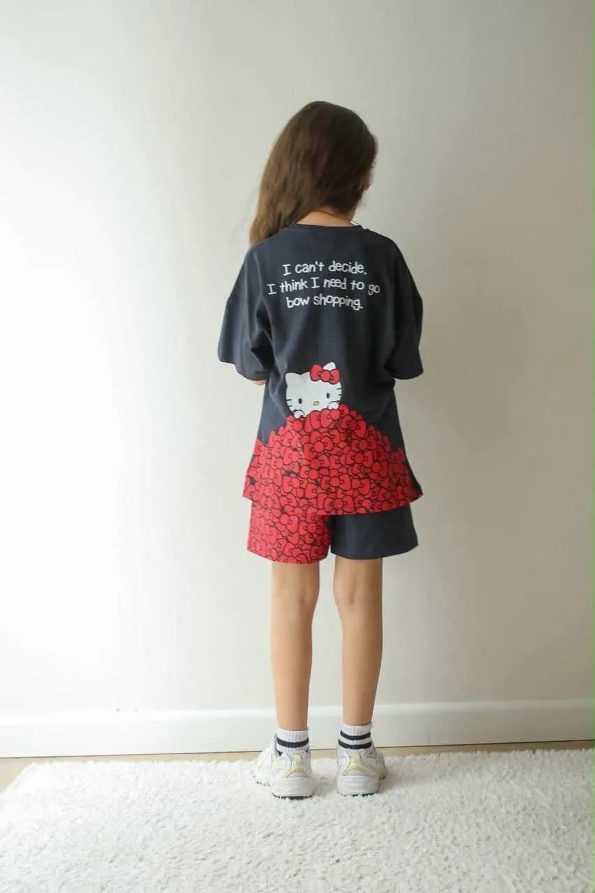 Hello kitty  sırt baskılı takım Lacivert