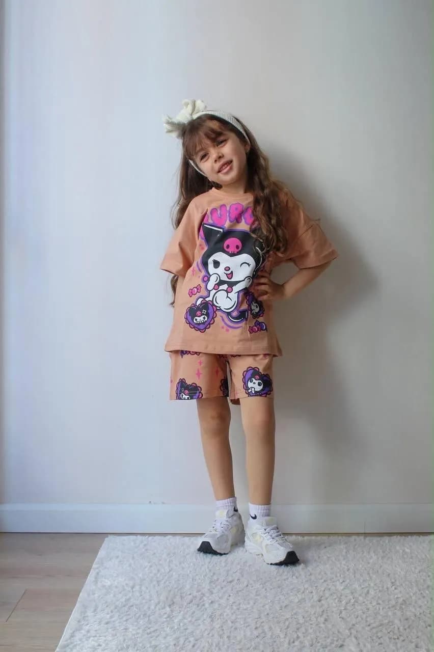 Kuromi şort desenli takim