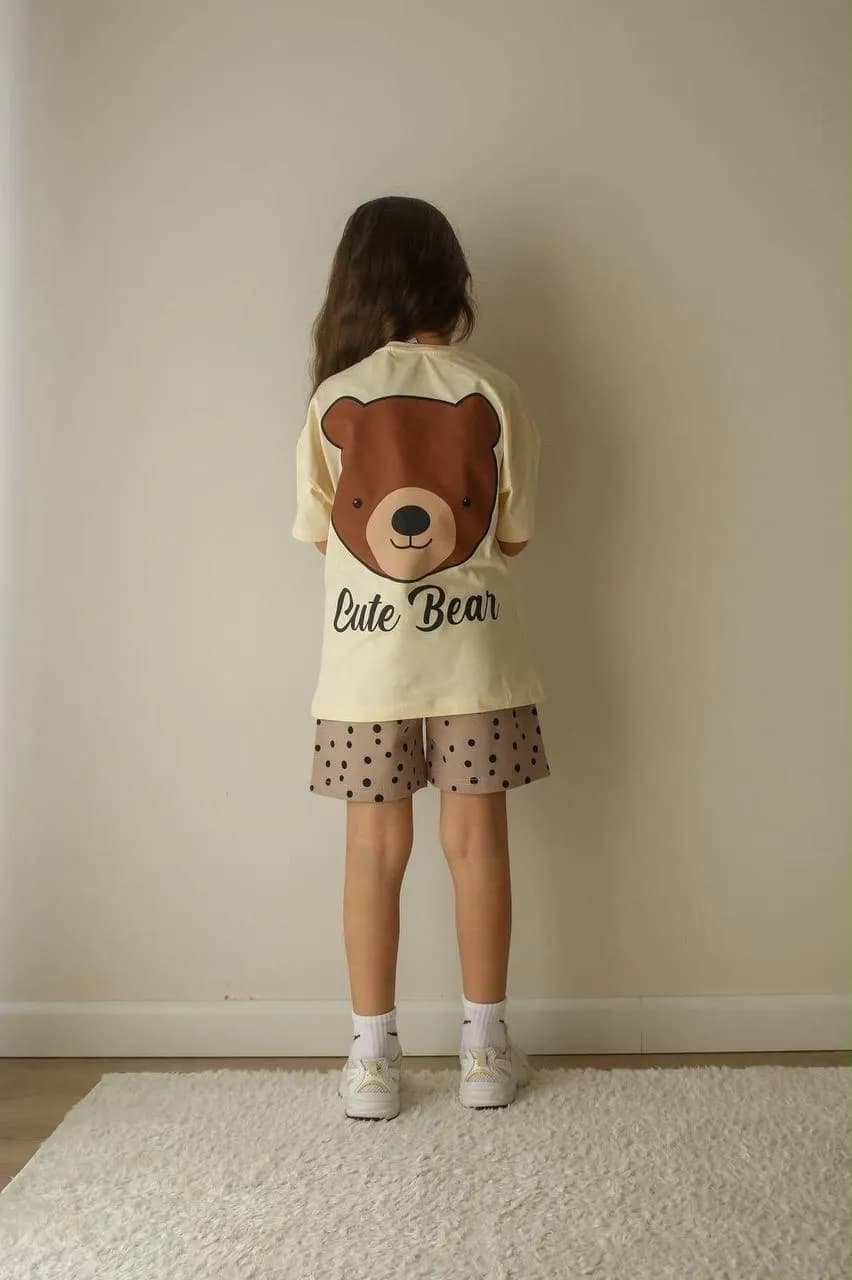 Cute bear Baskili takım Bej
