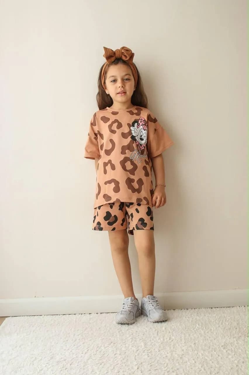 Minnie leopar desenli Takim