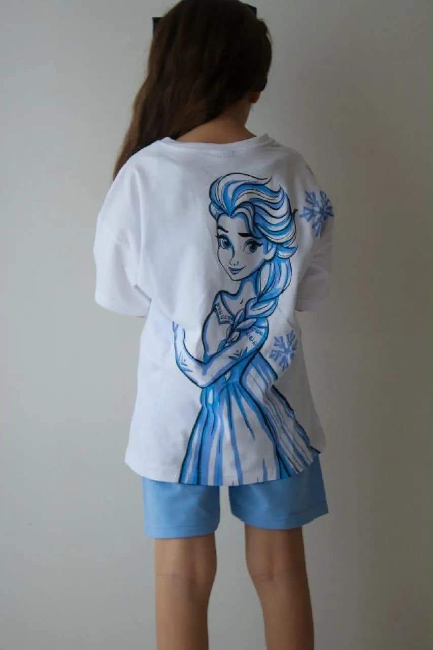 Frozen sırt baskılı takım Beyaz