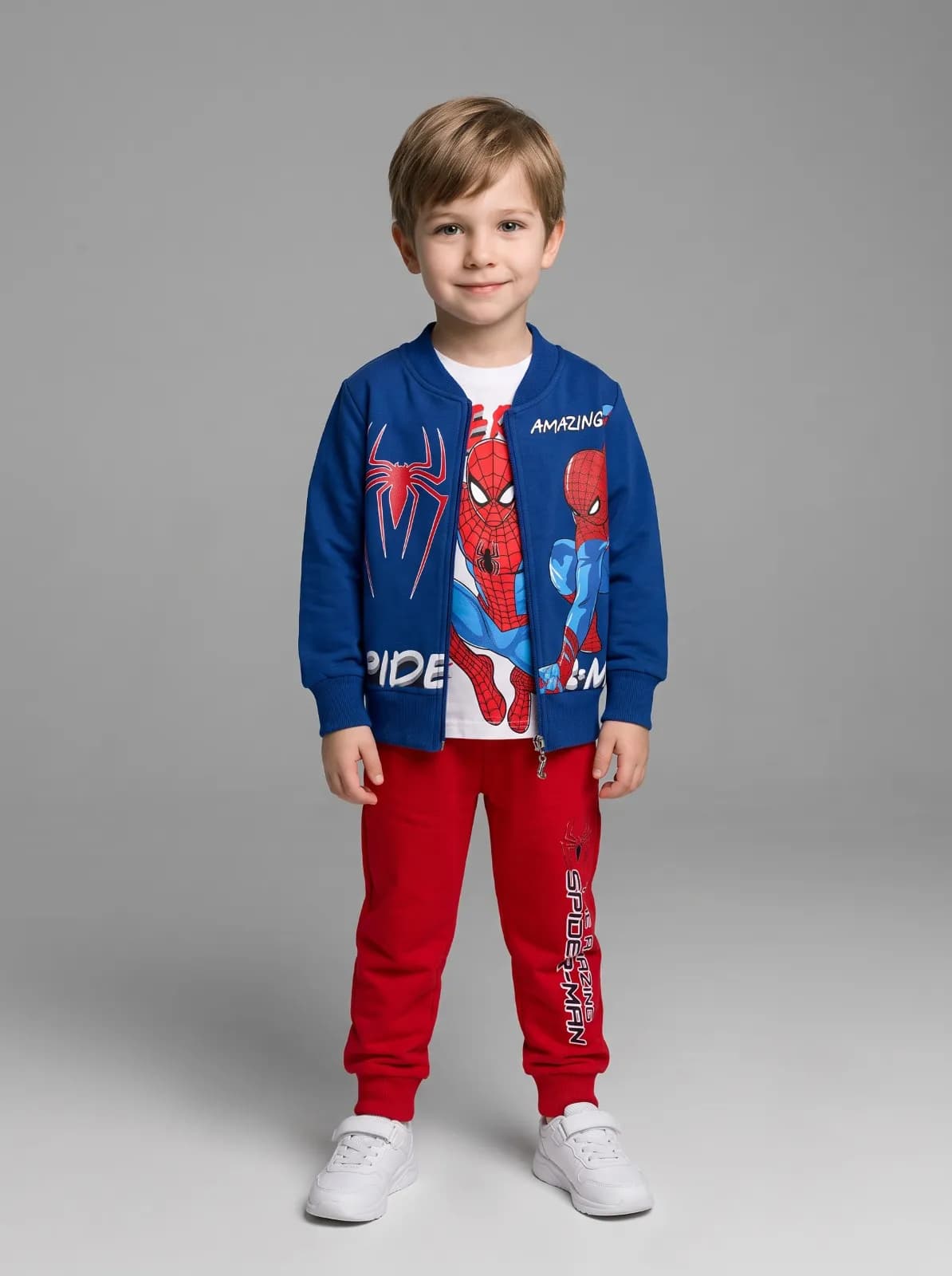 Spiderman ceketi 3 lü takim Mavi
