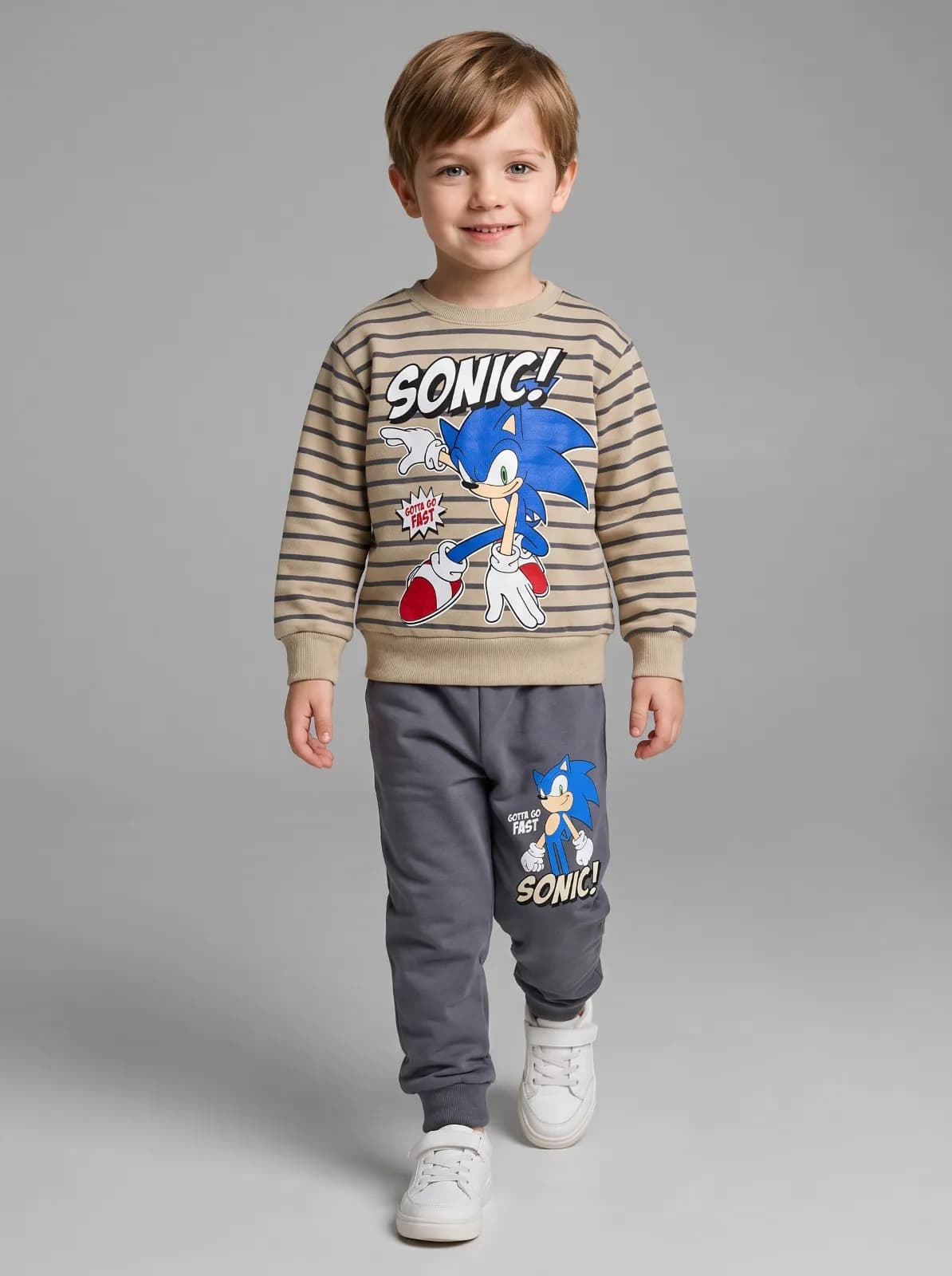 Srnd Sonic çizgili takım Gri